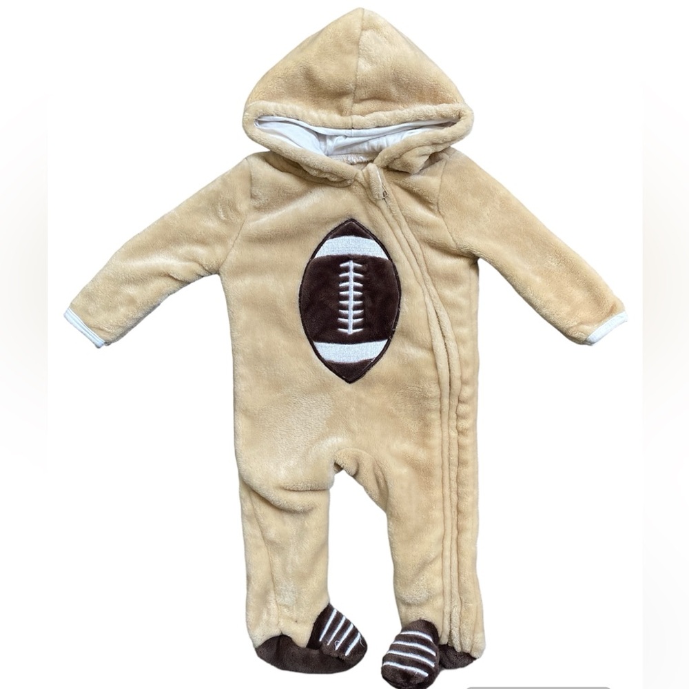 MICK MACK FOOTBALL FOOTED ONESIE